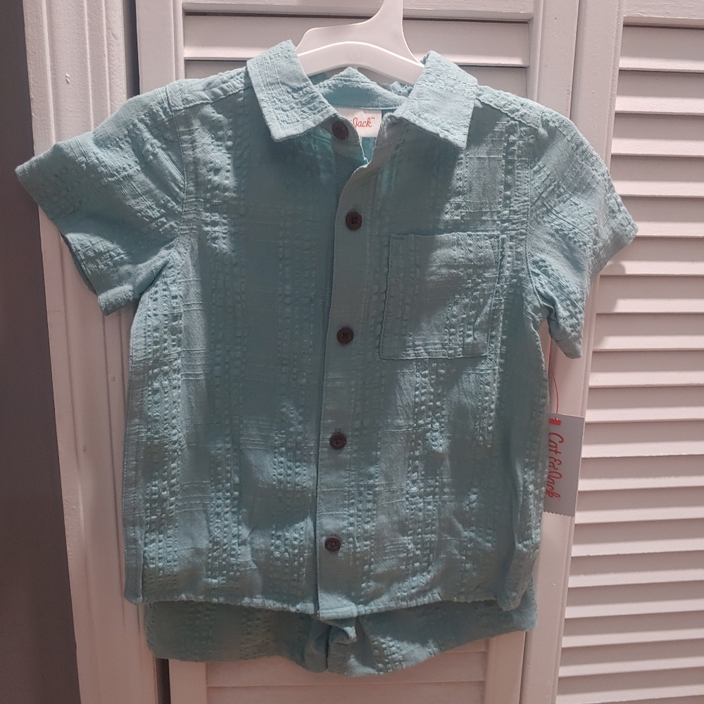 Cat & Jack Kids Light Blue Short Sleeve Shirt / Nwt / Size 2t